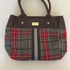 Tommy Hilfiger Plaid and Leather Purse